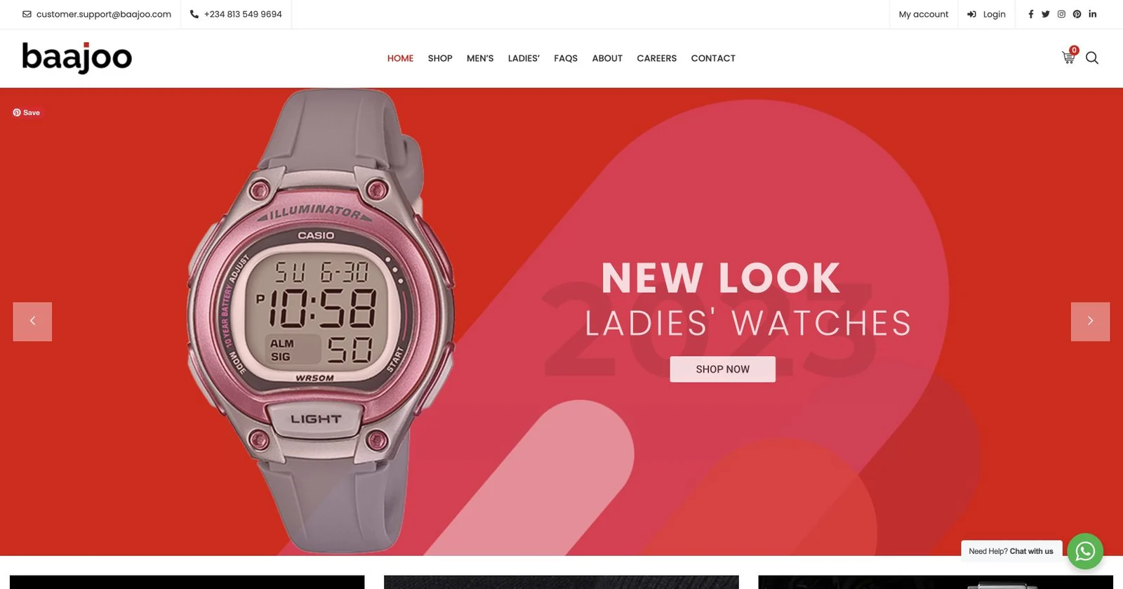 Baajoo Watches website screenshot