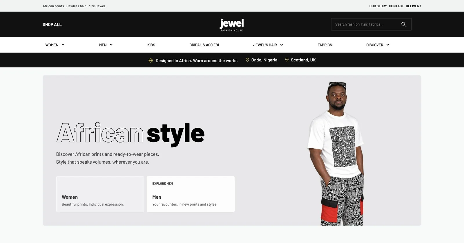 Jewel Fashion House website screenshot